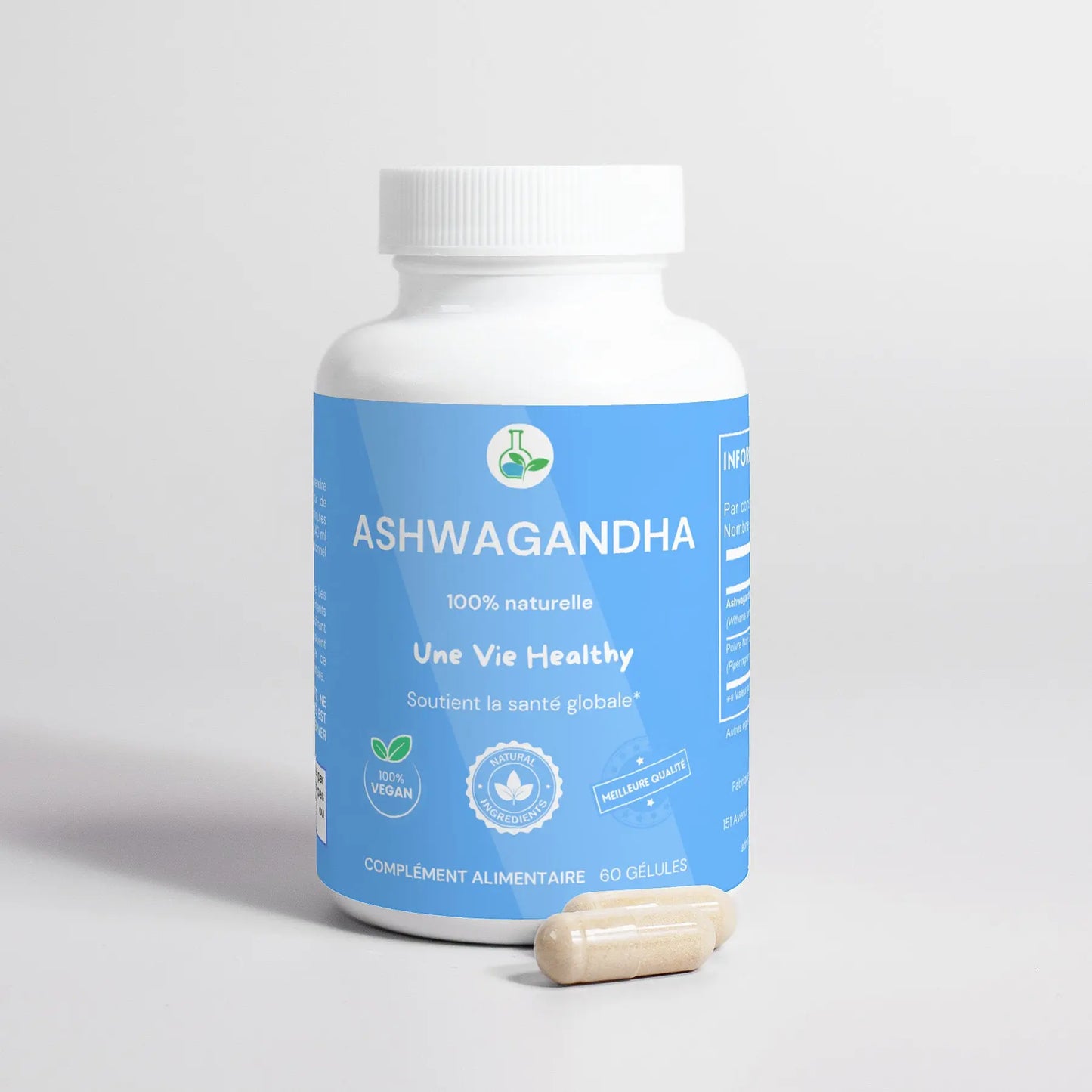 Gélules d'Ashwagandha 100% Naturelle Une Vie Healthy
