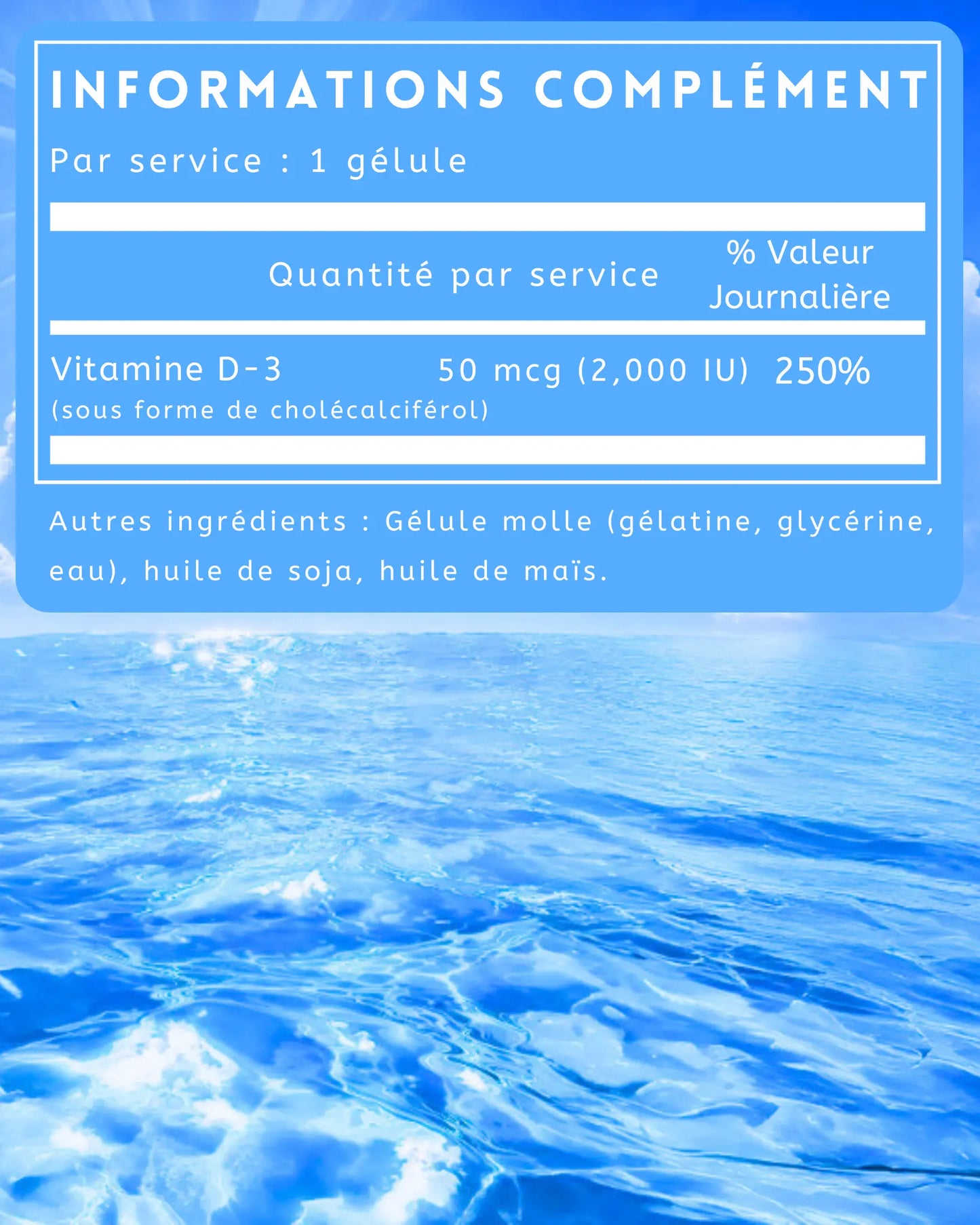 Vitamine D3 Équilibre 2000 IU Une Vie Healthy